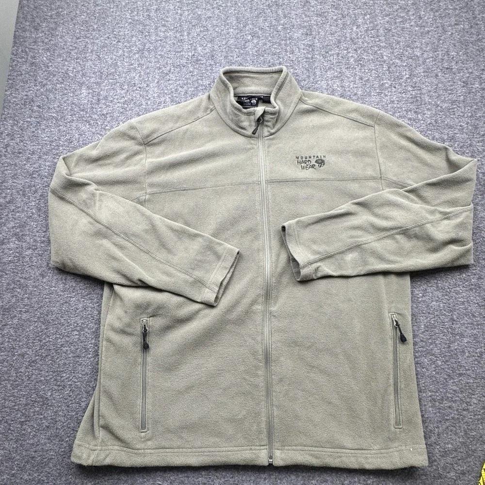 Mountain Hardware Fleece Mens Size XL Olive‎ Green Full Zip Hiking Gorpcore